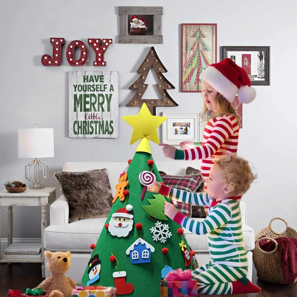 3d diy felt christmas tree toddler kids xmas gift