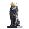 resin art and craft lion with crown modern sculpture statues for decoration