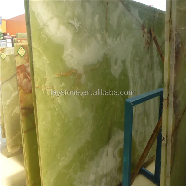 Beautiful backit green onyx panel stone slab