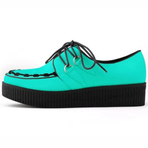 Free ship Shoes Woman PU LEATHER Flat Shoes LACE UP GOTH PUNK CREEPERS Women Flats Creepers Flat Shoes Women US SIZE 4-11