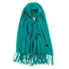 High quality autumn winter ladies green tassel 100% acrylic scarf