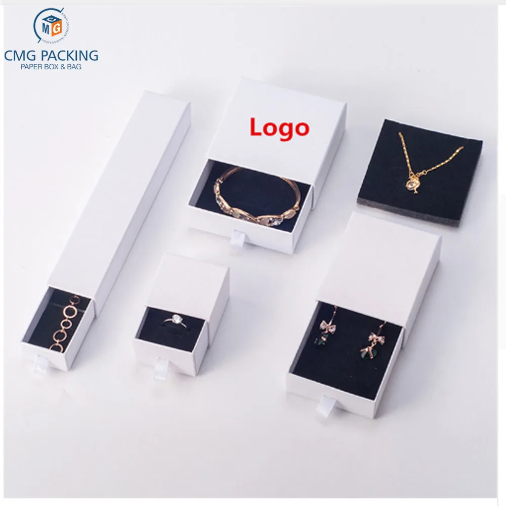 custom luxury drawer paper box jewelry box 4 sizes for packaging