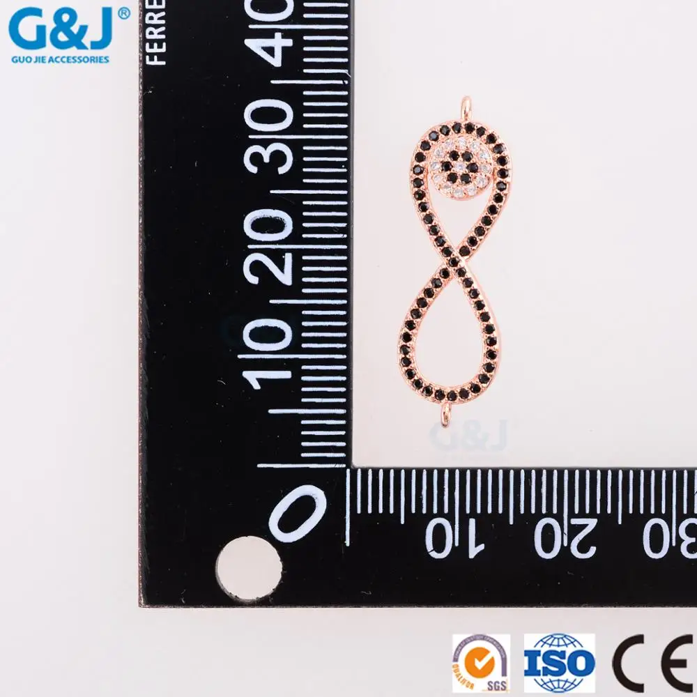 Guojie brand wholesale new design pendant 8 word shape pave colorful crystal pendant