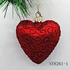 Valentine's 2018 Romantic Valentine's Day Gift Glass Red Heart Shape Ornament
