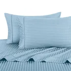 Bedding Made China Luxury Silk Like Hotel Bed Sheet Single Size Flat Sheet Hotel Design Stripe Bedding Set Made In China