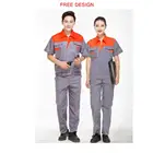 Custom design logo summer short sleeve construction polyester cotton uniforms workwear