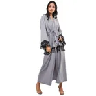 Muslim black abaya dress turkish clothes for women fashion lace decorated jilbabs and abayas