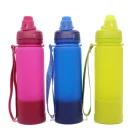 500ml BPA Free Twist Cap Leak Proof Foldable Sports Silicone Water Bottle Collapsible Water Bottle Silicone