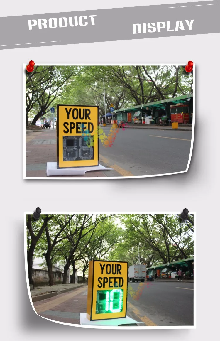 High quality solar traffic sign board light radar speed sign