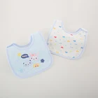 High quality popular cheap 100% peva waterproof cotton baby feeding bibs