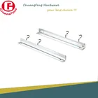 chrome metal hanging wire glass display shelf
