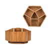 360 degree rotation bamboo cosmetic organizer for storage cosmetic