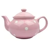 Pink spot design modern handmade ceramic infusion chicken teapot with filter