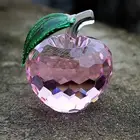 Folk Crafts Crystal Glass Apple For Souvenir&Present