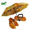 3folding custom umbrella with bag gift set