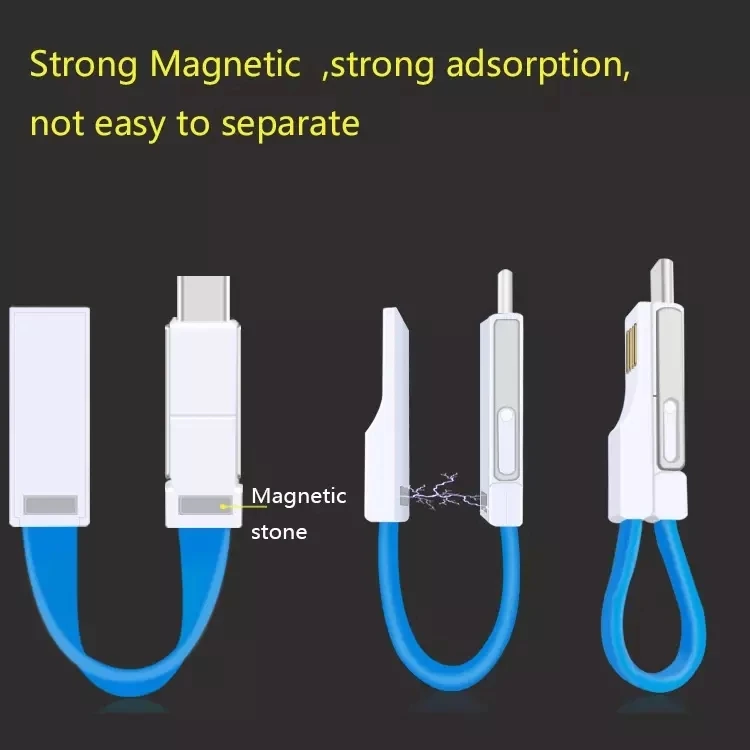 Yijiashishang Hot Selling Promotional Gift 3 in 1 Magnetic Keychain USB Charging Cable