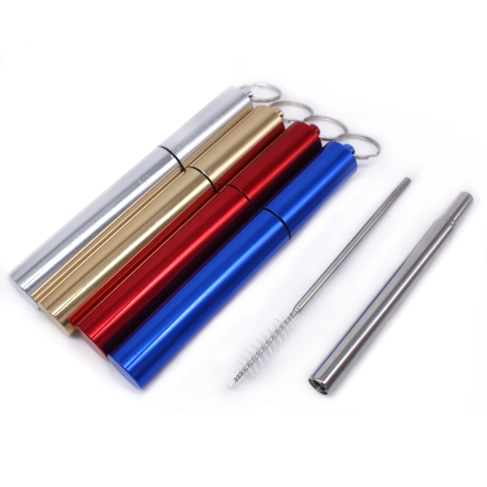 2019 Amazon Hot Selling Eco Friendly Metal Straw Adjustable Flexible