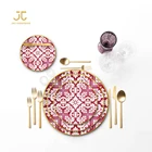 JC vajilla tableware set porcelain dinnerware Red and White ceramic bone china dinner set