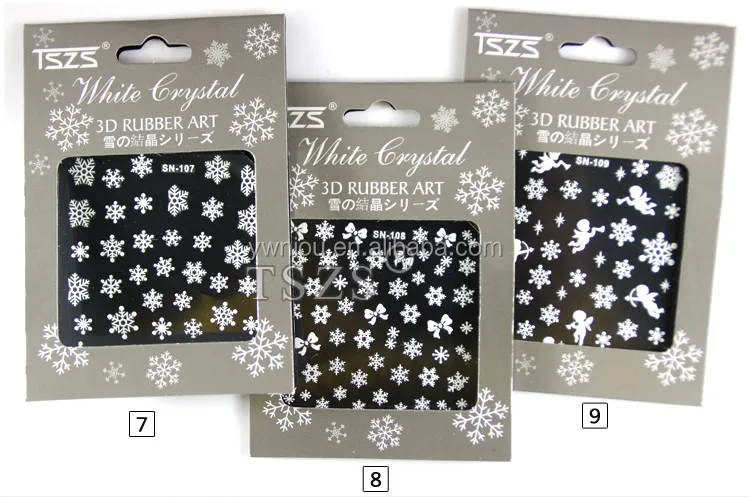 TSZS brand nail art decoration supplies snowflakes design vinyl nail sticker