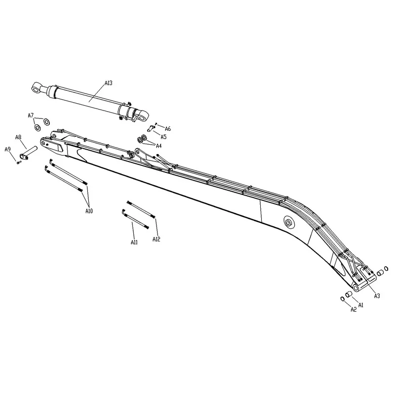 18 Meters Total Length Long Reach Boom for Kobelco SK330 with Max Reach Distance 17600 mm