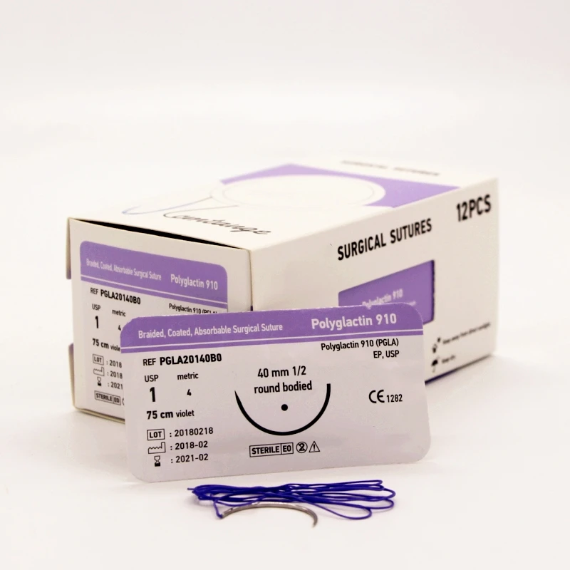 Desechables poligalactina 910 absorbible de sutura quirúrgica con agujas