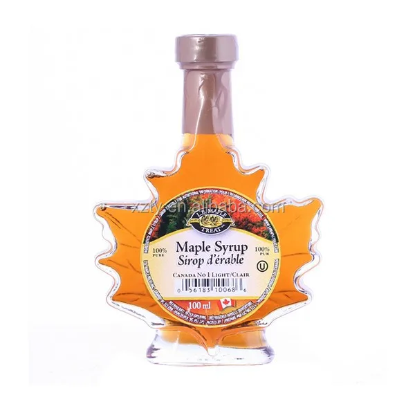 50ml 100ml 250ml maple leaf shape maple syrup glass bottle