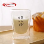 New product Handmade Delicate double glass wall cup for coffee juice milk
