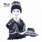 OEM Acrylic Jacquard Knitted Hat Mittens Scarf Set