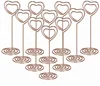 Table Number Card clip Holders, Photo Metal Clips Holders Stand with Heart Shape
