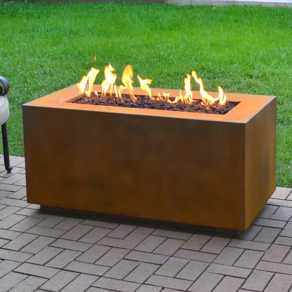 Corten-Steel-Propane-Fire-Pit-Table