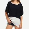 /product-detail/factory-supplier-custom-girls-women-elbow-half-sleeve-black-and-white-prepply-shirt-blouse-62029860055.html