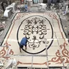 Luxury mosaic marble medallion square floor water jet designs for flooring