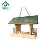 China Pet Supplies Natural Slate Roof Wooden Bird Feeder Parts Stand