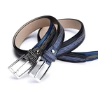 Customized Logo Fashion Young Mens Full Grain Leather Belt with Steel Pin Buckle