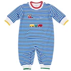 Adorable infant baby boy long sleeve bodysuit clothes toddler boys boutique applique cotton rompers