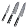 MC875KS1 Premium Damascus Steel Blade Straight Micarta Handle Kitchen Knife Set