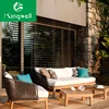 Best quality garden teak wood sofa set designs new outdoor patio furniture