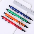 Promotional customized logo slim fine line heavy metal body click innovative office ball pen design