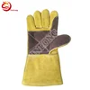 Heat Resistant Long Sleeve Working Protection Safety Red Leather Welding Gloves