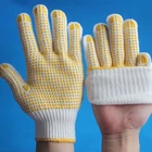 New product cotton knitted working gloves coated with pvc dots on palm