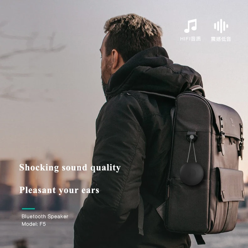 Factory Price F5 Round Mini BT5.0 Bluetooth Speaker Bass With Handsfree Wireless Portable Bluetooth Speaker - ANKUX.COM