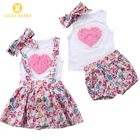 Complete Newborn Baby Cloth Girl Clothes Set Love Vest Floral Broken Flowers Cute Newborn Baby 2 Piece Outfits Sets