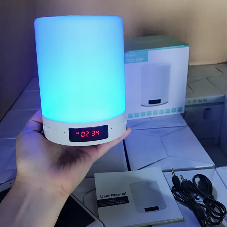 2019 Portable Touch Sensitive Colorful Lighting lamp Display Screen clock S66 Blue Tooth music Speaker - ANKUX.COM