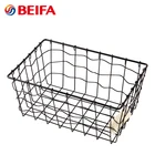 Stocked Basket Wire Storage Baskets Beifa Black Square Shaped Metal Iron Wire Mesh Storage Basket