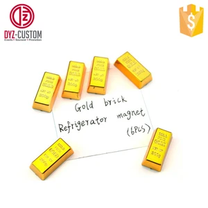 gold bullion shaped refrigerator magnets set of 6 gold bar