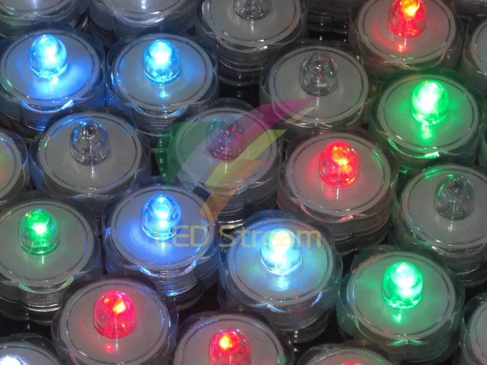 Mini Waterproof Flower Tea Light Submersible Lamp For Christmas Holiday Wedding Party Swimming Pool Cell Battery