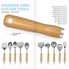 Factory supplier 10 pcs professional kitchenware metal kitchen tools with wood Handle