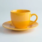 yellow color ceramic mug coffee for promotional gift W0588