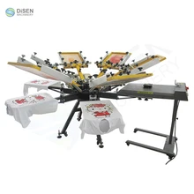 High quality mass production industrial 6 color 6 station manual t-shirt screen printing machine price