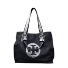 Stylish Pattern Women Tote Bag Cloth Ladies Handbag With Pu Handle